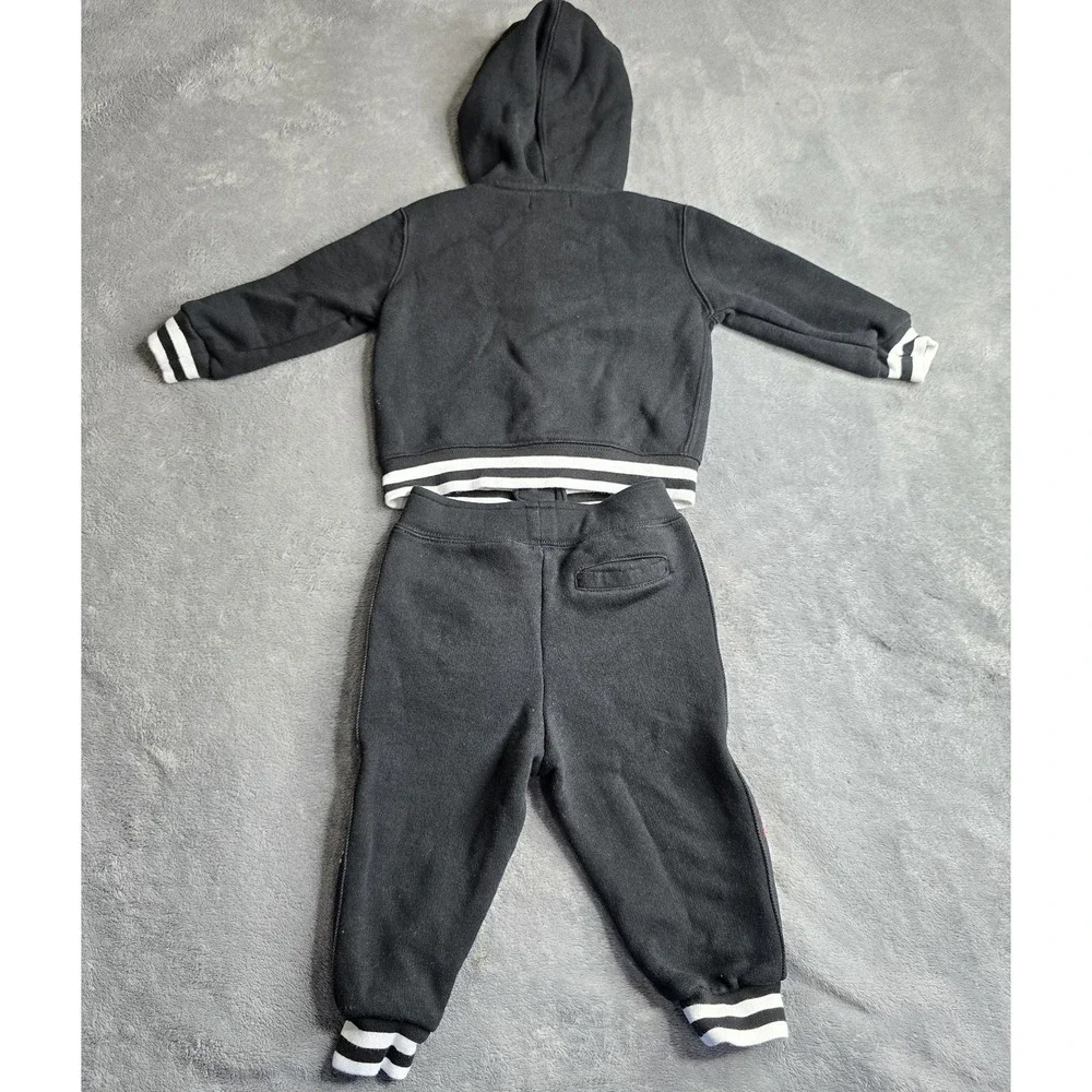 Polo Ralph Lauren Jogger Suit Full Zip Hoodie Kids Size 12 Months 2 Piece Black